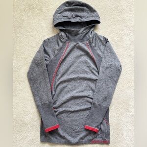 Nike Pro Women’s Hooded Top & Leggings Set – Heather Charcoal Gray / Red - Sz XL